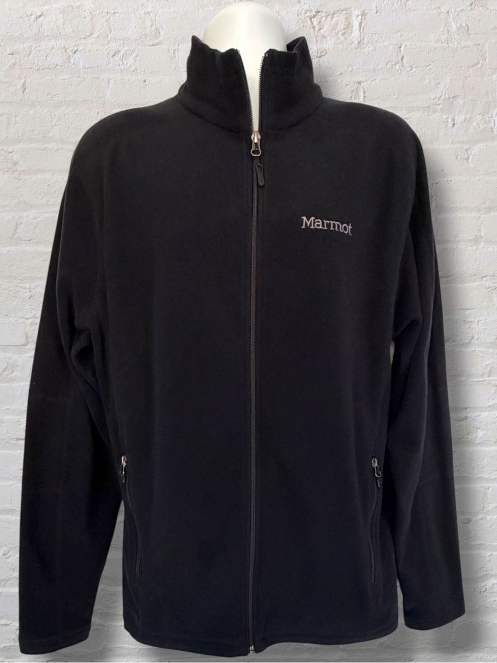 Marmot Black Full Zip Fleece Jacket Men’s Large Zip Pockets Outdoor - Picture 4 of 11